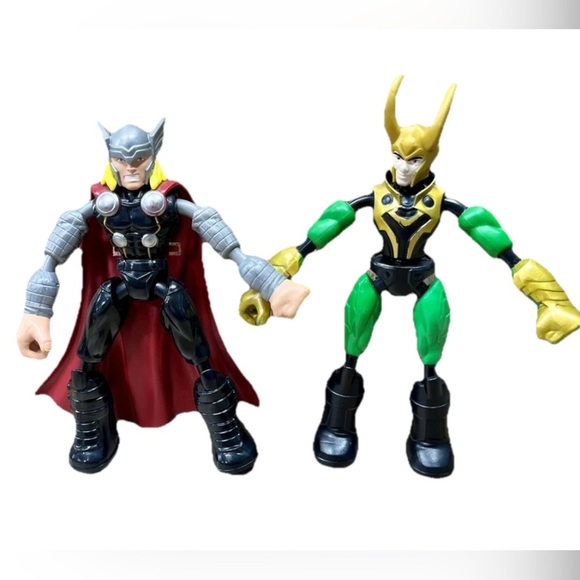 Marvel Avengers Bend & Flex Action Figures Battle Thor Vs Loki 6" Hasbro 2020 - Picture 1 of 6